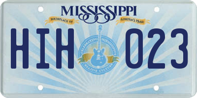 MS license plate HIH023
