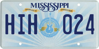 MS license plate HIH024