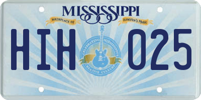 MS license plate HIH025