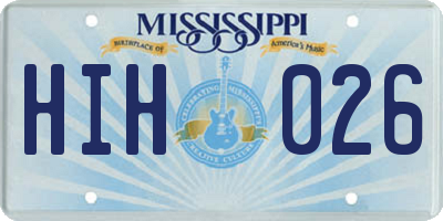 MS license plate HIH026