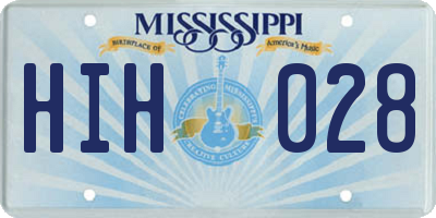MS license plate HIH028