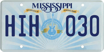 MS license plate HIH030