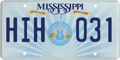 MS license plate HIH031