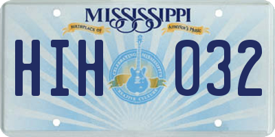 MS license plate HIH032