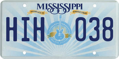 MS license plate HIH038