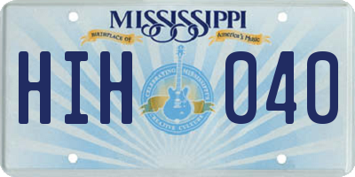 MS license plate HIH040