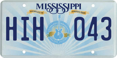 MS license plate HIH043