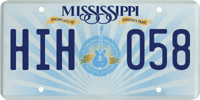 MS license plate HIH058