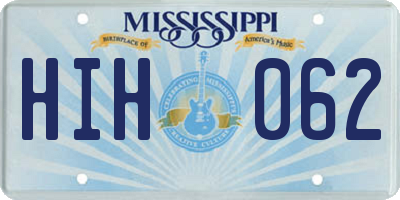 MS license plate HIH062