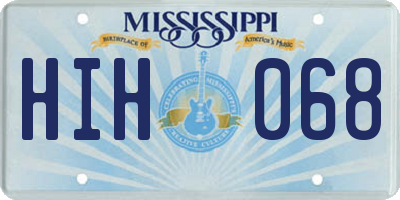 MS license plate HIH068