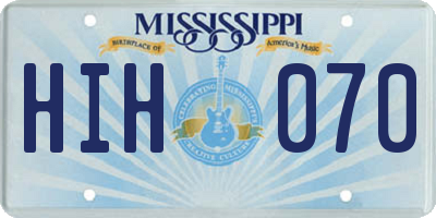 MS license plate HIH070