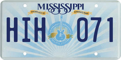 MS license plate HIH071