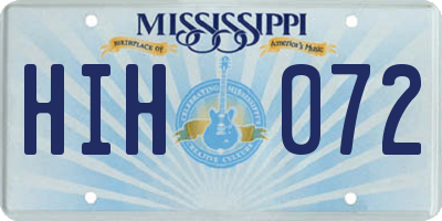 MS license plate HIH072