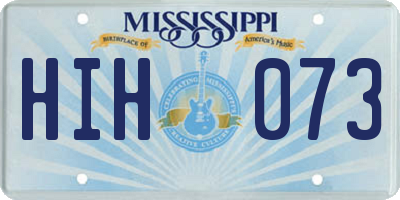 MS license plate HIH073
