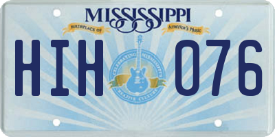 MS license plate HIH076