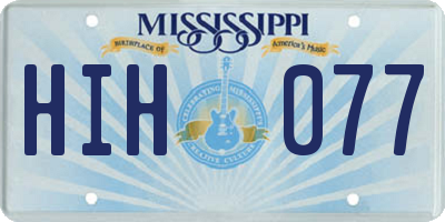 MS license plate HIH077