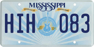 MS license plate HIH083