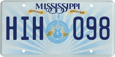 MS license plate HIH098