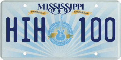 MS license plate HIH100