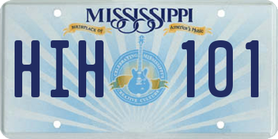 MS license plate HIH101
