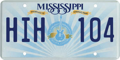MS license plate HIH104