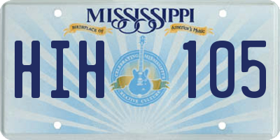 MS license plate HIH105