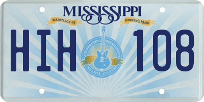 MS license plate HIH108