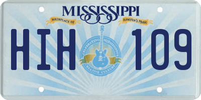 MS license plate HIH109