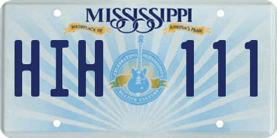 MS license plate HIH111