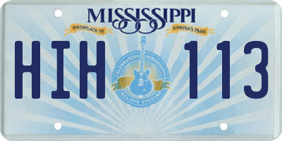 MS license plate HIH113