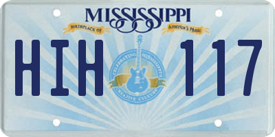 MS license plate HIH117