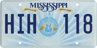 MS license plate HIH118