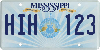 MS license plate HIH123