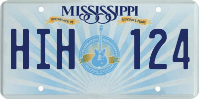 MS license plate HIH124