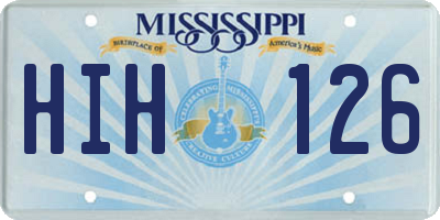 MS license plate HIH126