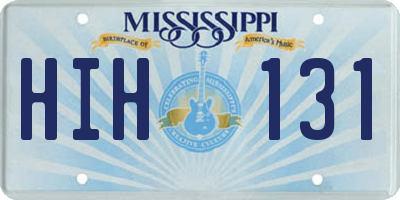 MS license plate HIH131