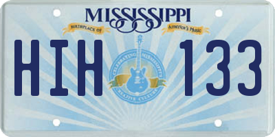MS license plate HIH133