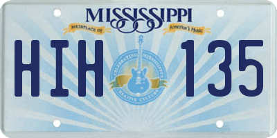 MS license plate HIH135