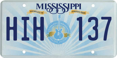 MS license plate HIH137