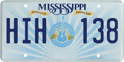 MS license plate HIH138
