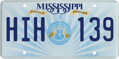 MS license plate HIH139