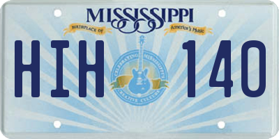 MS license plate HIH140