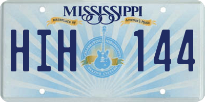 MS license plate HIH144