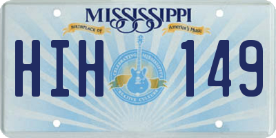 MS license plate HIH149