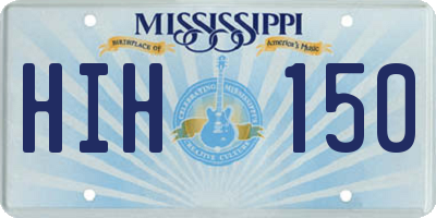 MS license plate HIH150