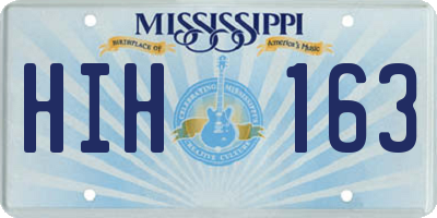 MS license plate HIH163