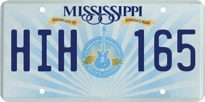 MS license plate HIH165