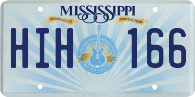 MS license plate HIH166