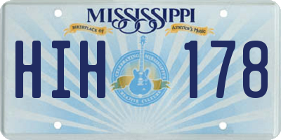 MS license plate HIH178