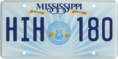 MS license plate HIH180